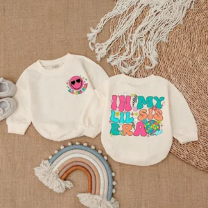 Baby Romper Girl Outfit - Little Sister Bodysuit - Newborn to 24 Months - Cotton Blend - Various Colors