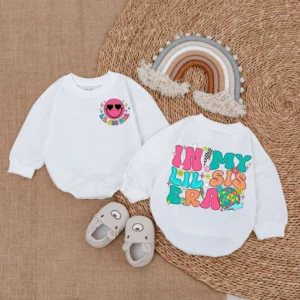 Baby Romper Girl Outfit - Little Sister Bodysuit - Newborn to 24 Months - Cotton Blend - Various Colors