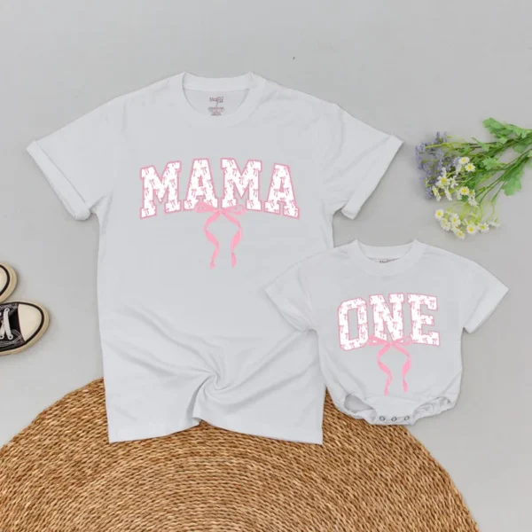 Bunny 1st Birthday Matching Family T-Shirt, Romper, Party Outfit, Cotton Blend, Customizable