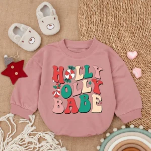 Christmas Baby Romper Outfit, Holiday Infant Clothes, Winter Baby Gift, Retro Christmas Romper, My First Christmas Gift, Cutest Christmas Baby Bubble Romper