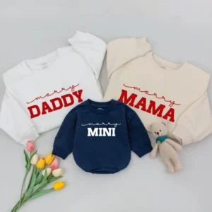 Christmas Couple Santa & Babe Sweatshirt - Unisex Matching Holiday Sweaters - Various Sizes - Cotton Blend