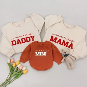 Christmas Couple Santa & Babe Sweatshirt - Unisex Matching Holiday Sweaters - Various Sizes - Cotton Blend