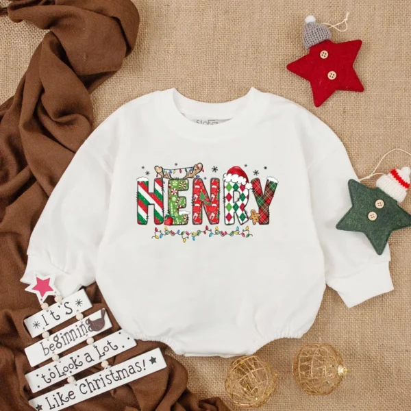 Christmas Kids Sweatshirt - Festive Holiday Apparel - Toddler & Baby Santa Shirt - Personalized Xmas Gift