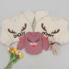 Custom Auntie Sweatshirt with Name - Personalized Pink Bow Aunt Shirt - Newborn Baby Gift - Pregnancy Reveal