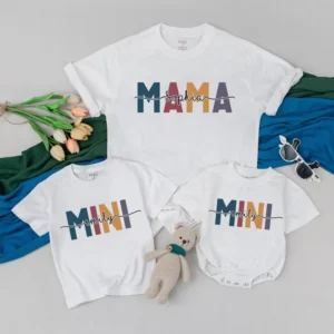 Mama & Mini Matching T-Shirts - Personalized Mother's Day Outfit - Cotton Blend - Various Sizes