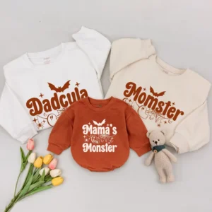 Mama and Mamas Pumpkin Fall Sweatshirt Matching Family Outfit Thanksgiving Shirt