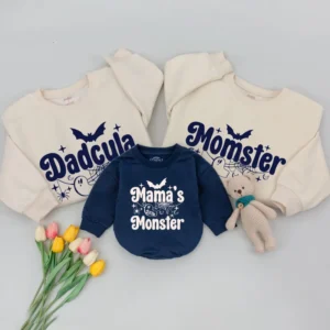 Mama and Mamas Pumpkin Fall Sweatshirt Matching Family Outfit Thanksgiving Shirt