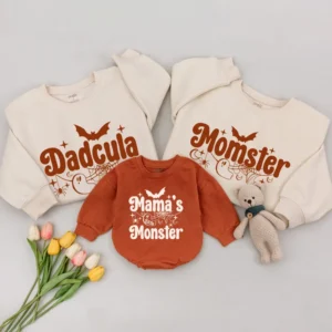 Mama and Mamas Pumpkin Fall Sweatshirt Matching Family Outfit Thanksgiving Shirt