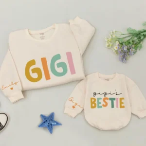Matching Family T-Shirts: Personalized Mama and Mini Flower Outfit - Cotton Blend, Various Sizes