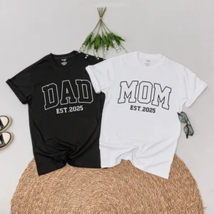 Personalized American Mama and Mini Matching T-Shirts - 4th of July Outfit - USA Patriotic Tees - Cotton Blend
