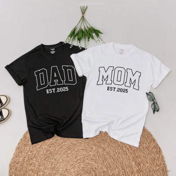 Personalized American Mama and Mini Matching T-Shirts - 4th of July Outfit - USA Patriotic Tees - Cotton Blend