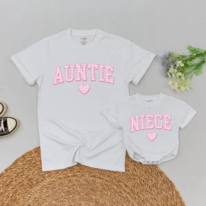 Personalized Aunt & Auntie's Bestie Matching T-Shirt, Family Shirts, Custom Gift
