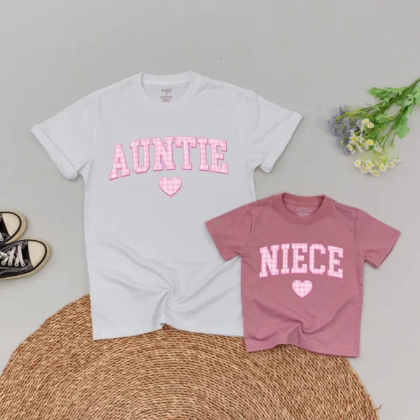 Personalized Aunt & Auntie's Bestie Matching T-Shirt, Family Shirts, Custom Gift