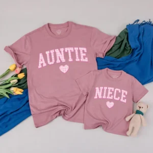 Personalized Aunt & Auntie's Bestie Matching T-Shirt, Family Shirts, Custom Gift