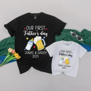 Personalized Aunt and Baby Matching Outfit - T-Shirts & Rompers - Custom Sizes & Colors - Cotton Blend