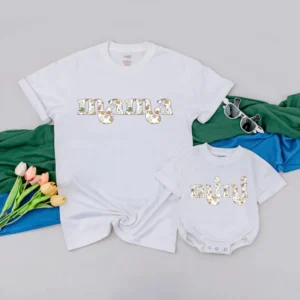 Personalized Auntie Wildflower T-Shirt - Matching Family Shirts - Custom Aunt & Me Tee - Cotton Blend - S-XXL