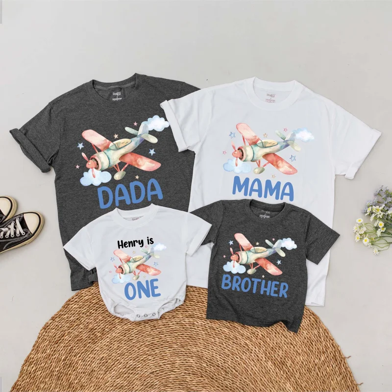 Personalized Bee Birthday Family T-Shirt Matching Set, Various Sizes & Styles, Cotton Blend