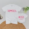 Personalized Birthday Family T-Shirt - Retro Pink Daisy Outfit - Girl's First Birthday - Matching Gift - Cotton/Spandex