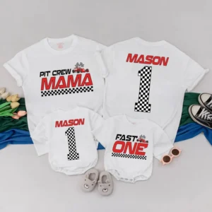 Personalized Dirt Bike Pit Crew Shirt, Family Matching Tee, Size Varies, Multiple Colors, Cotton Blend