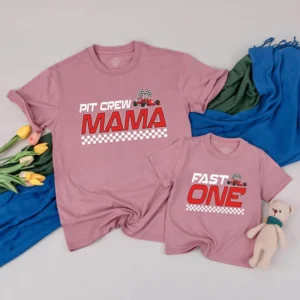 Personalized Dirt Bike Pit Crew Shirt, Family Matching Tee, Size Varies, Multiple Colors, Cotton Blend