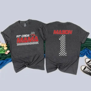 Personalized Dirt Bike Pit Crew Shirt, Family Matching Tee, Size Varies, Multiple Colors, Cotton Blend