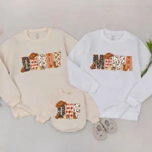 Personalized Easter Bunny Sweatshirt, Family Matching Sweater, Custom Romper, Mama and Me Outfit