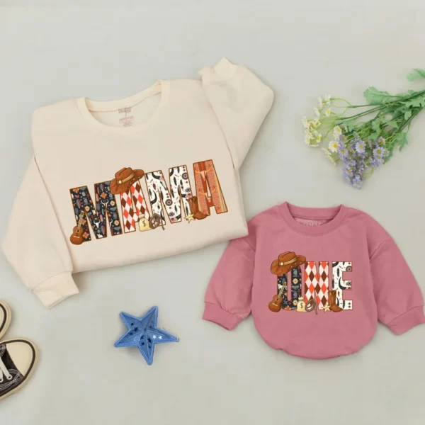 Personalized Easter Bunny Sweatshirt, Family Matching Sweater, Custom Romper, Mama and Me Outfit