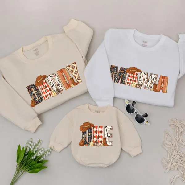Personalized Easter Bunny Sweatshirt, Family Matching Sweater, Custom Romper, Mama and Me Outfit