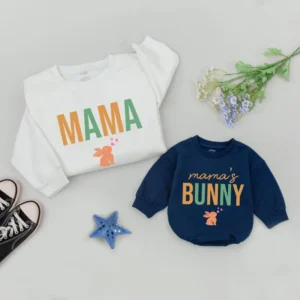 Personalized Easter Family Matching Sweatshirt, Custom Family Sweaters, Easter Bunny Design, Cotton Blend, Unisex Fit