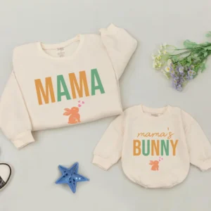 Personalized Easter Family Matching Sweatshirt, Custom Family Sweaters, Easter Bunny Design, Cotton Blend, Unisex Fit