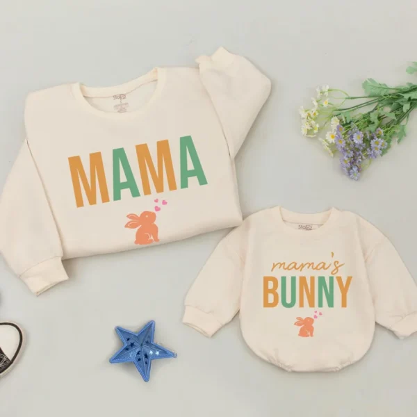 Personalized Easter Family Matching Sweatshirt, Custom Family Sweaters, Easter Bunny Design, Cotton Blend, Unisex Fit