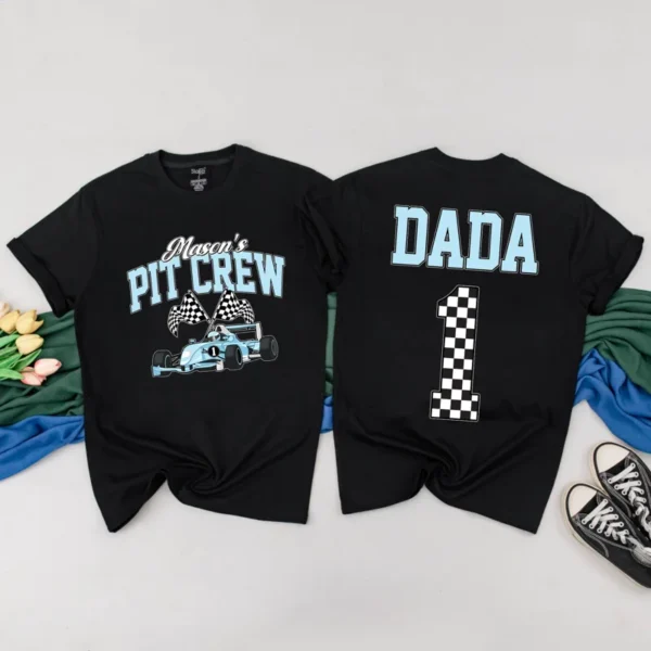 Personalized Fast One Birthday T-Shirt - Race Car Family Matching Outfit - Custom Apparel