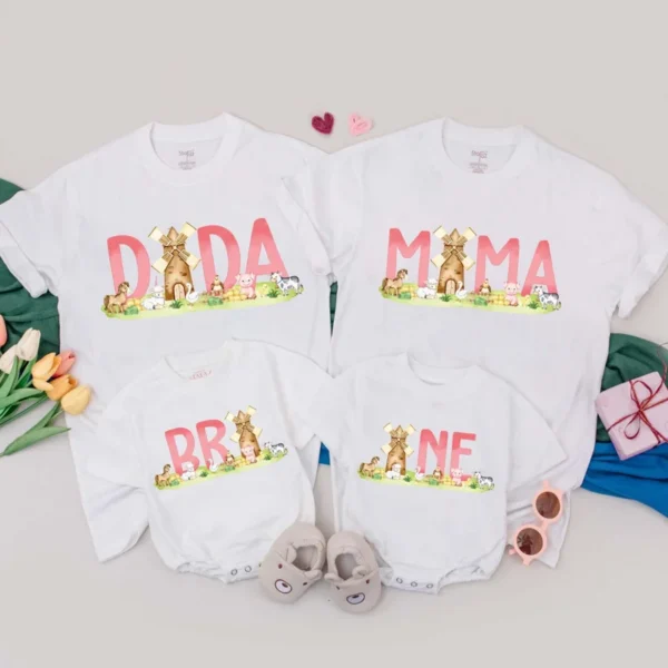 Personalized First Mother's Day Matching T-Shirt, Mom and Baby Outfit, Mother's Day Gift, Matching Family Tees