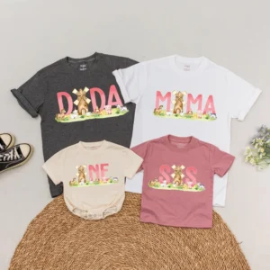 Personalized First Mother's Day Matching T-Shirt, Mom and Baby Outfit, Mother's Day Gift, Matching Family Tees