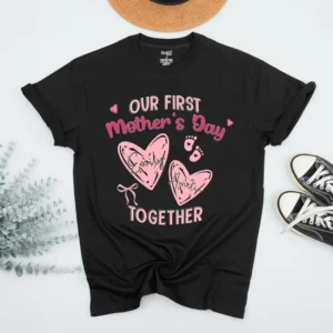 Personalized First Mother's Day T-Shirt, Mom & Baby Matching Outfit, Custom Mother's Day Gift, Matching Family Apparel