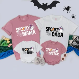 Personalized Halloween Family T-Shirt - Custom Spooky Matching Outfit - Cotton Blend - All Sizes