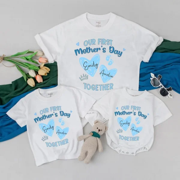 Personalized Happy Face Birthday Outfit Matching Family Tees, Custom Sizes & Styles, Cotton Blend