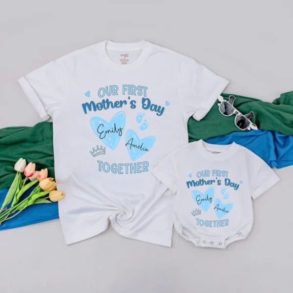 Personalized Happy Face Birthday Outfit Matching Family Tees, Custom Sizes & Styles, Cotton Blend