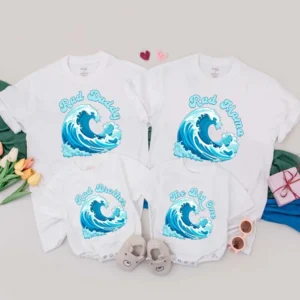 Personalized Mama and Mini Flower T-Shirts Matching Outfit - Various Sizes - Cotton Blend - Floral Design