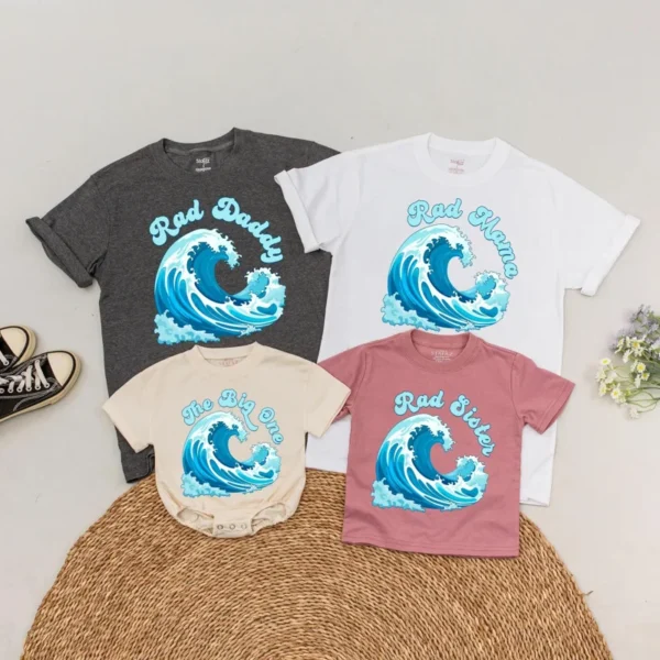 Personalized Mama and Mini Flower T-Shirts Matching Outfit - Various Sizes - Cotton Blend - Floral Design