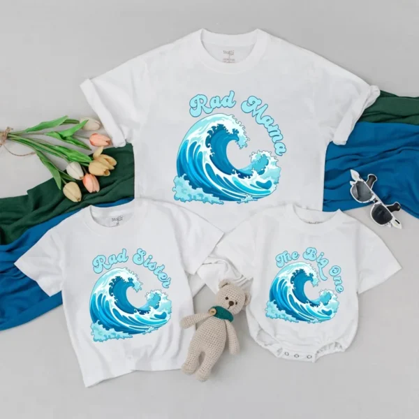 Personalized Mama and Mini Flower T-Shirts Matching Outfit - Various Sizes - Cotton Blend - Floral Design