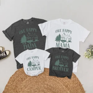 Personalized Pink Bow Birthday Family T-Shirts - Matching Outfit - Custom Print - Cotton Blend