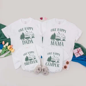 Personalized Pink Bow Birthday Family T-Shirts - Matching Outfit - Custom Print - Cotton Blend
