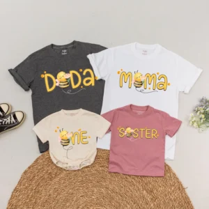 Personalized Surf Birthday Family T-Shirt - Summer Party Tee - Custom Design - Cotton Blend
