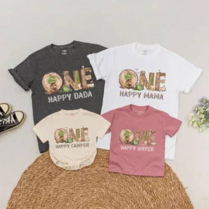 Personalized Surf Birthday Family T-Shirt, Summer Party Tee, Matching Family Summer Gifts, Cotton/Spandex Blend