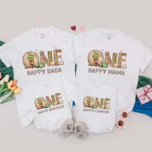 Personalized Surf Birthday Family T-Shirt, Summer Party Tee, Matching Family Summer Gifts, Cotton/Spandex Blend