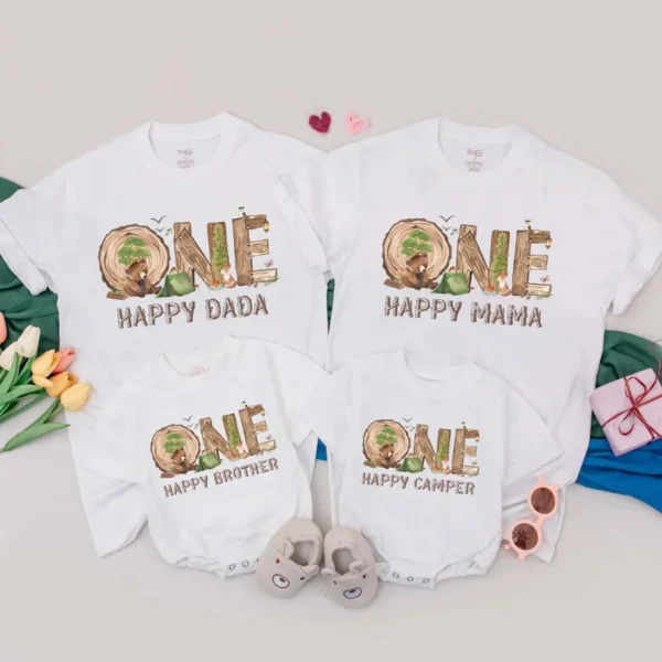 Personalized Surf Birthday Family T-Shirt, Summer Party Tee, Matching Family Summer Gifts, Cotton/Spandex Blend